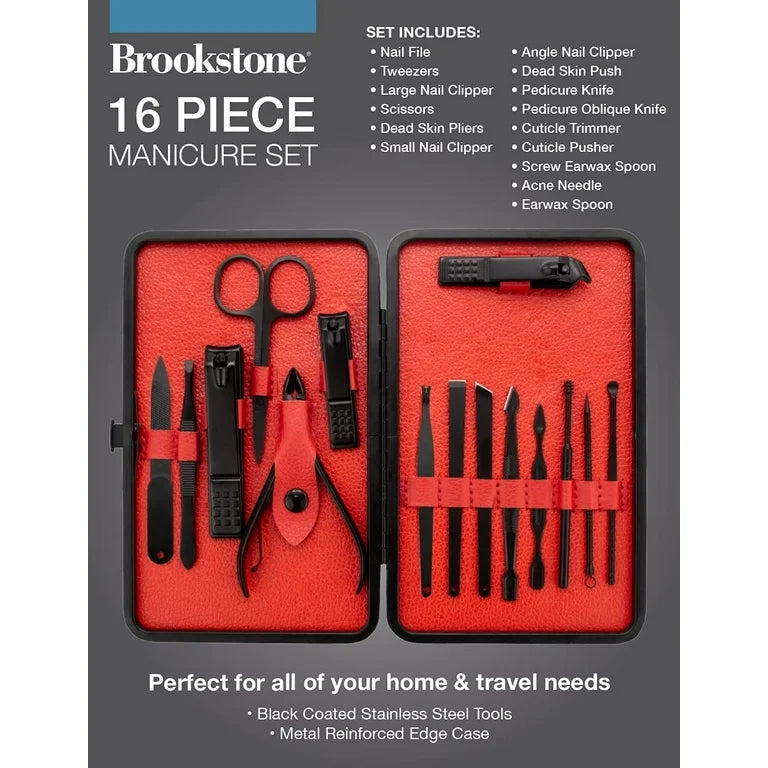 Premium Manicure Set Stainless Steel | 16 in 1 طقم مانيكير فاخر من الستانلس ستيل 16 في 1