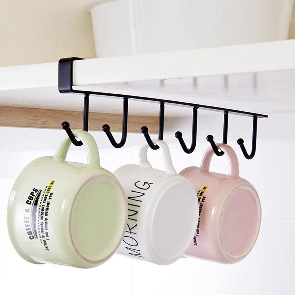 Stainless Steel 6 Hooks Hanging Shelf