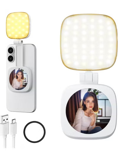 Magnetic Selfie Light With Foldable Ring Light