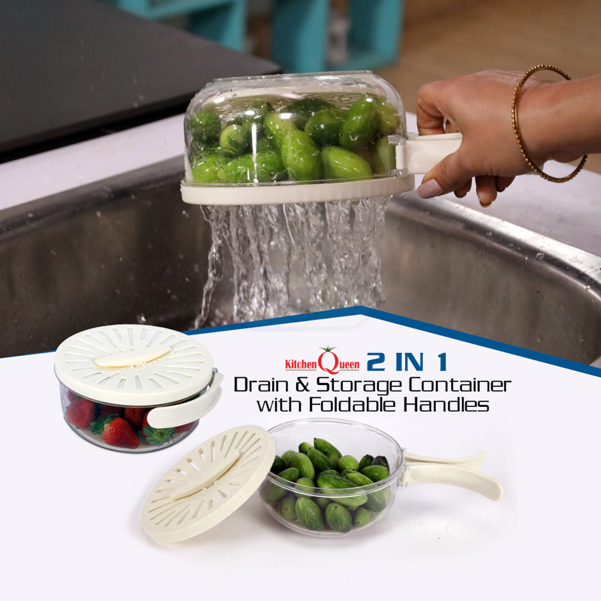 2-in-1 Foldable Drain Basket & Storage