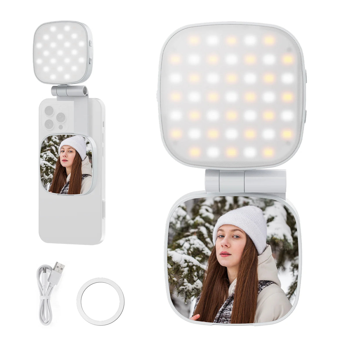 Magnetic Selfie Light With Foldable Ring Light