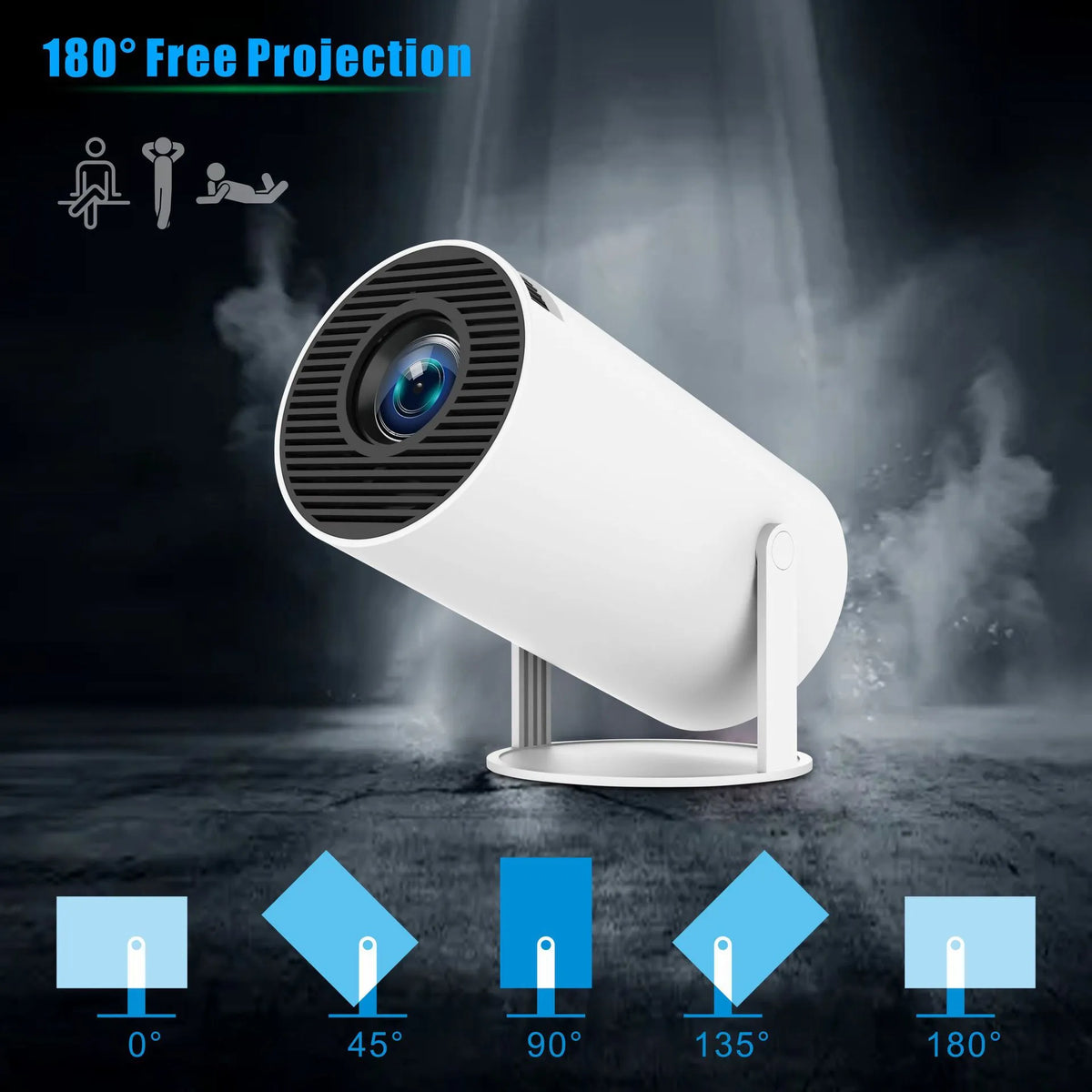 4K Ultra-Portable Cinema Smart Projector HD Spotlight WIFI جهاز عرض سينما ذكي 4K فائق الحمل