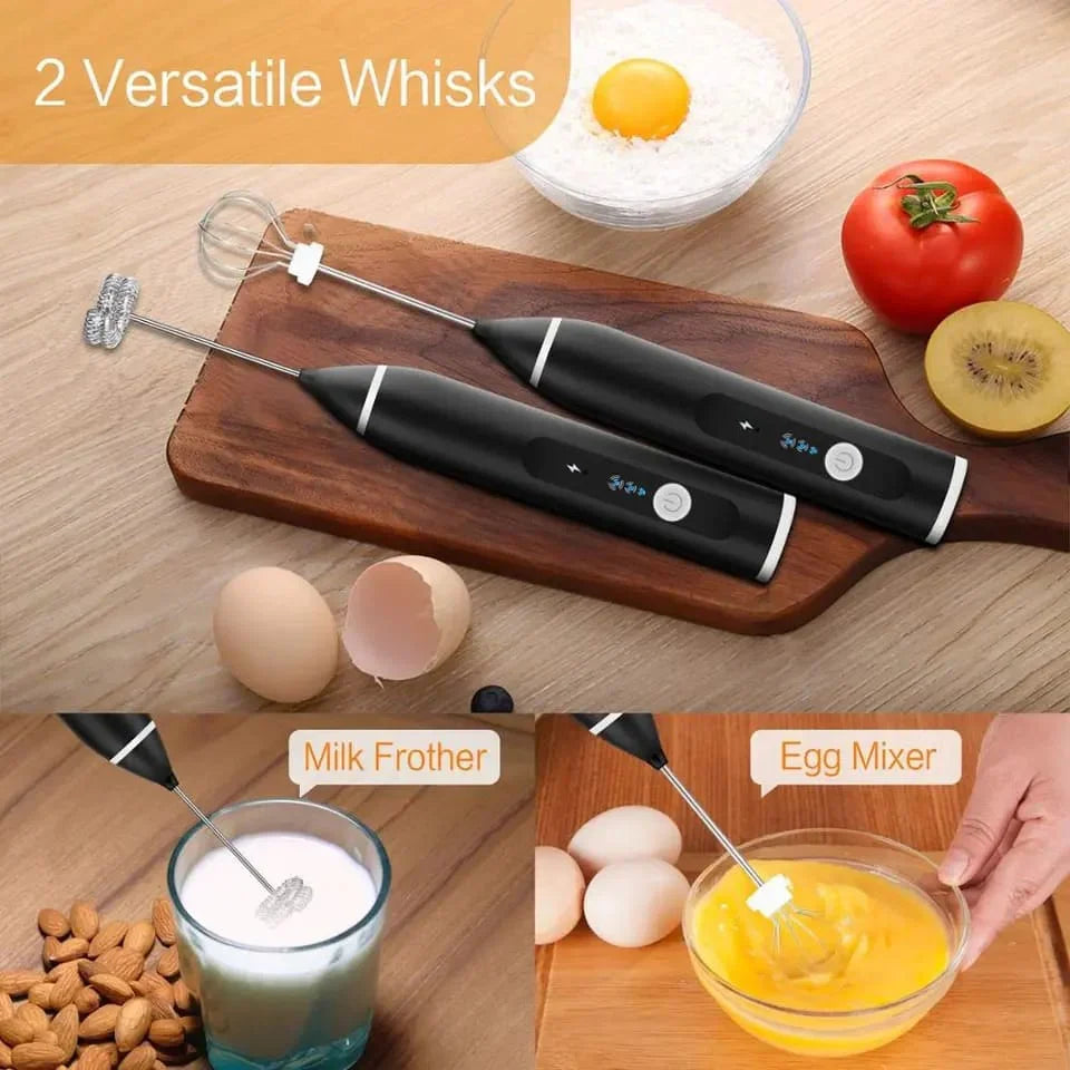 2 in 1 Rechargeable Foam Maker & Egg Beater صانع رغوة وخلاط بيض قابل للشحن 2 في 1