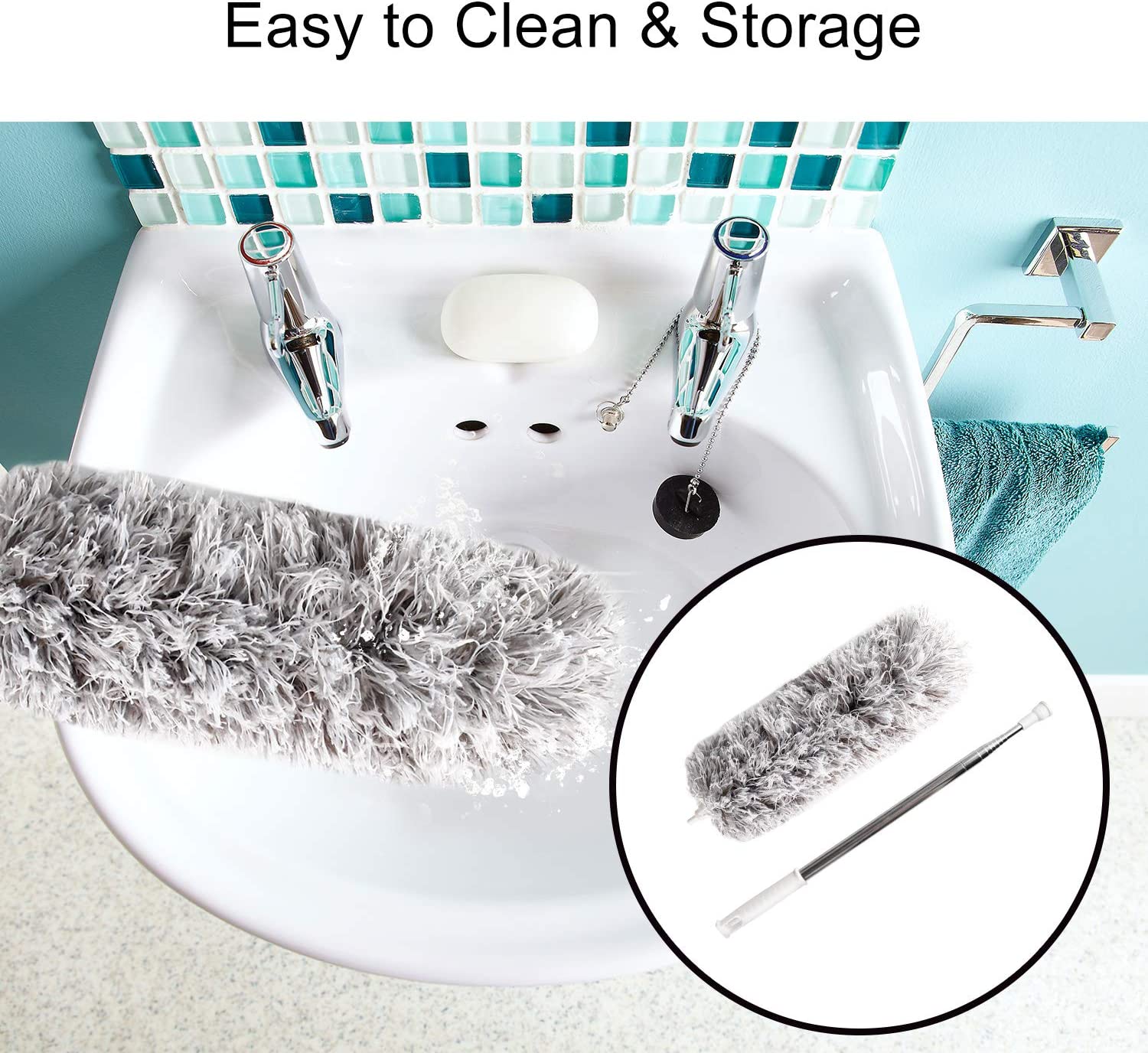 2.8 meter Extendable washable Microfiber Duster