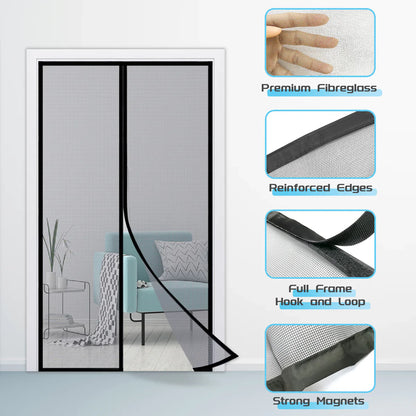 Mesh Screen Door Magnetic Anti Mosquito Curtain ستارة باب شبكية مغناطيسية ضد البعوض