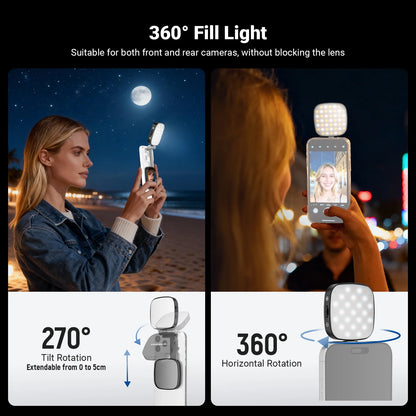 Magnetic Selfie Light With Foldable Ring Light