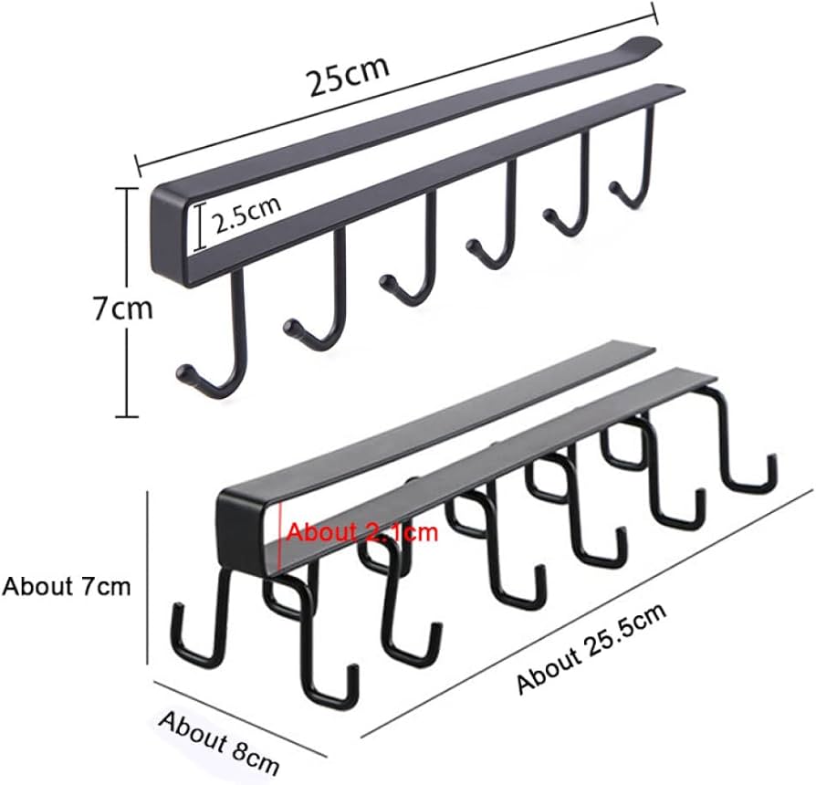 Stainless Steel 6 Hooks Hanging Shelf
