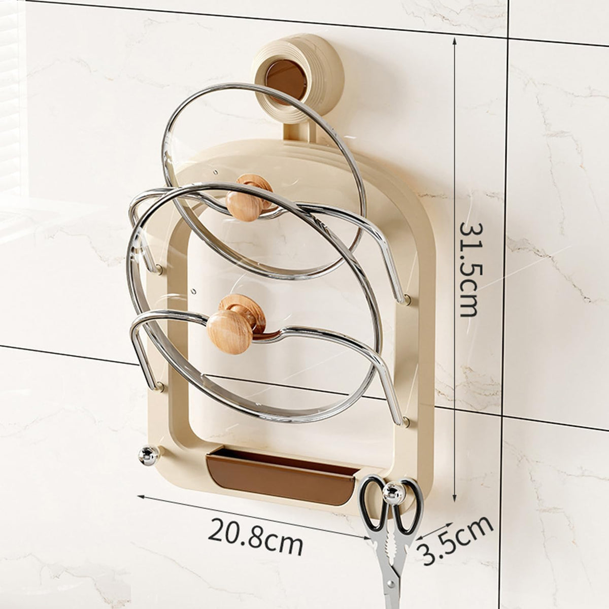 Wall Mounted Pot Lid Holder حامل أغطية القدور جداري