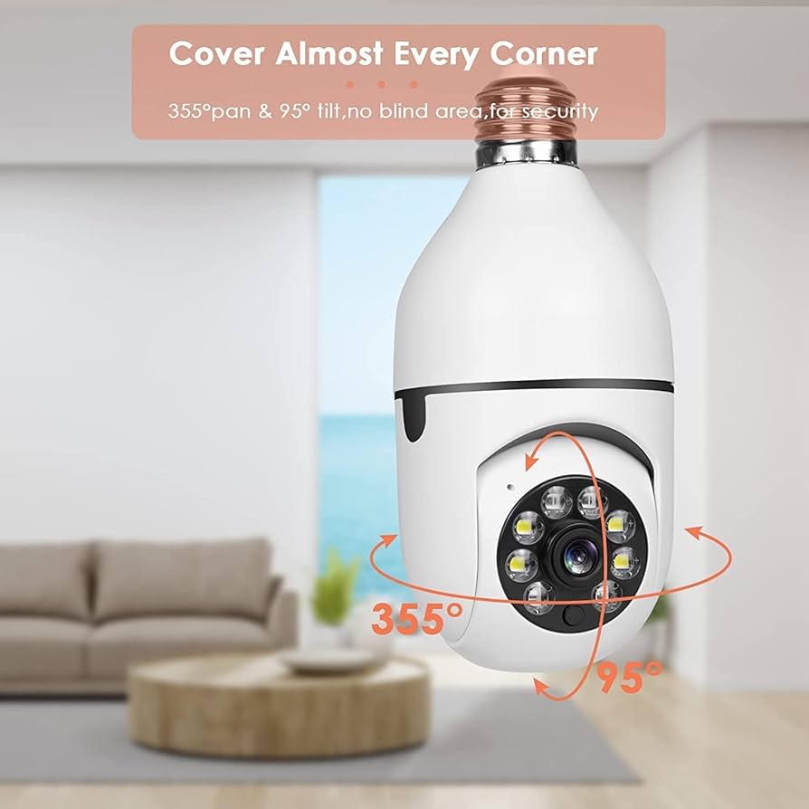 360° WiFi Light Bulb Wireless Cam CCTV كاميرا مراقبة لاسلكية 360° في مصباح