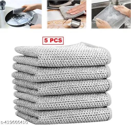 Non Scratch Dish Wash Cloth (Pack Of 5)