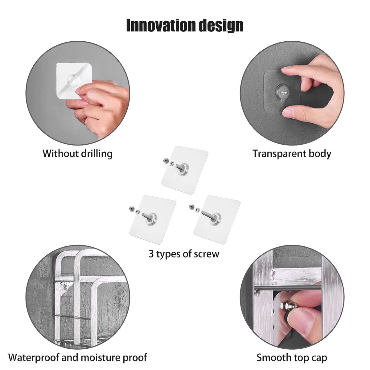 10 Pcs Adhesive Wall Screws – No Drilling Hanging Nails
