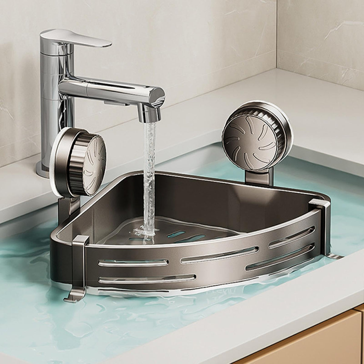 Suction Triangle Storage Rack رف تخزين مثلثي بالشفط