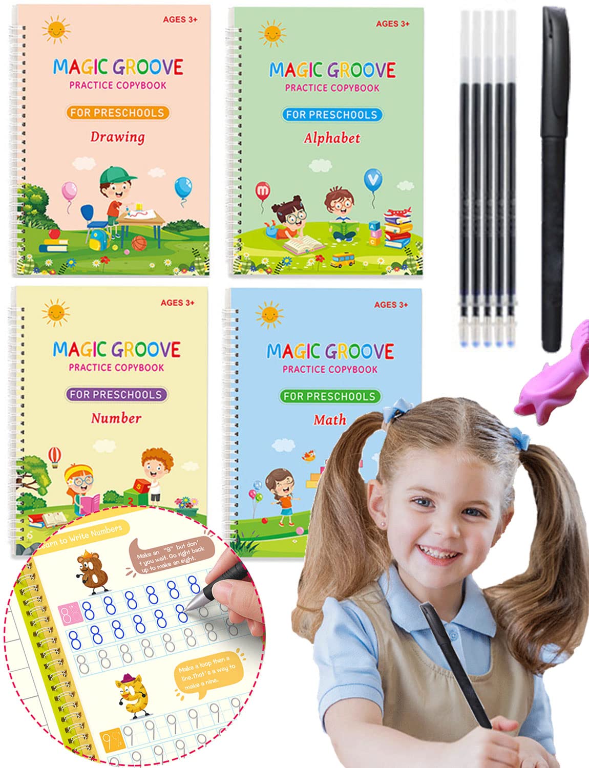 4 in 1 Large Magic Groove Practice Copybook