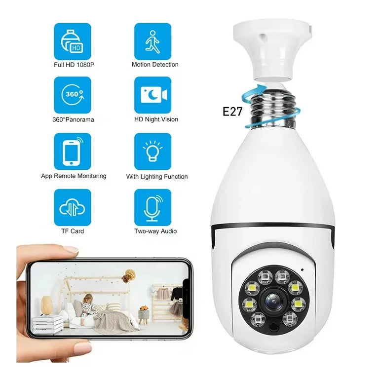360° WiFi Light Bulb Wireless Cam CCTV كاميرا مراقبة لاسلكية 360° في مصباح