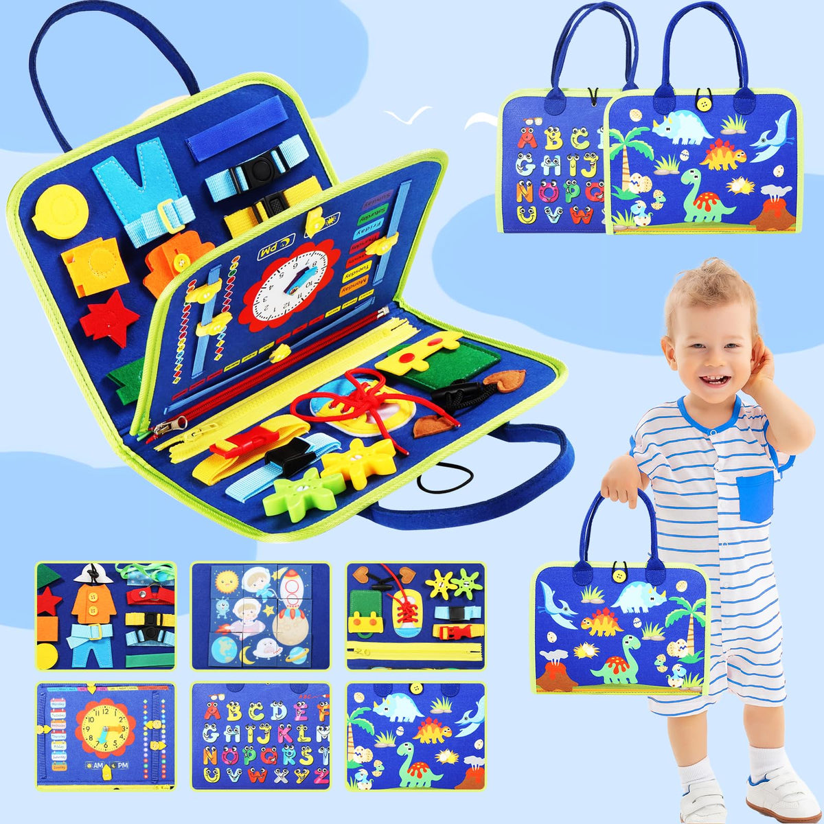 Busy Board Montessori Toys for Toddlers لوحة ألعاب مونتيسوري للأطفال الصغار