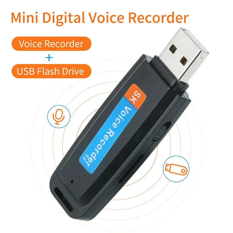 USB Voice Recorder + Memory | مع كرت ذاكرةUSB مسجل الاصوات على شكل
