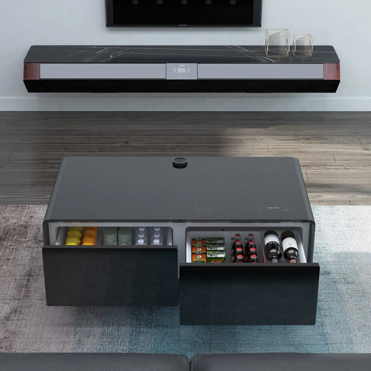 Smart Modern Table + Fridge طاولة عصرية ذكية مع ثلاجة
