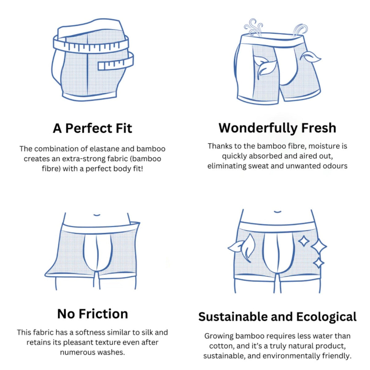 Bamboo Fibre Boxers | 4 PCS SET بوكسرات من ألياف الخيزران 4 قطع