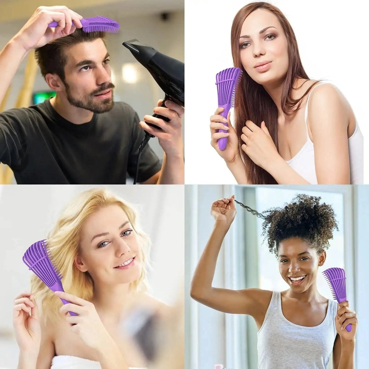 2 in 1 Detangler & Styler Hair Brush فرشاة شعر مصففة وفاكة تشابك 2 في 1