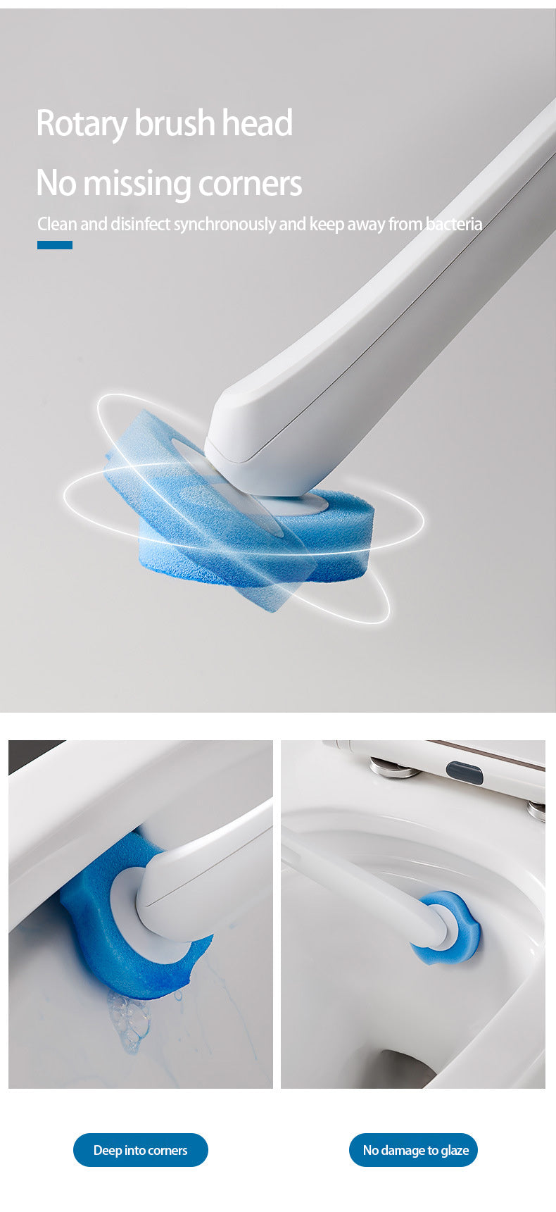 Disposable Toilet Brush with 16 Sponges