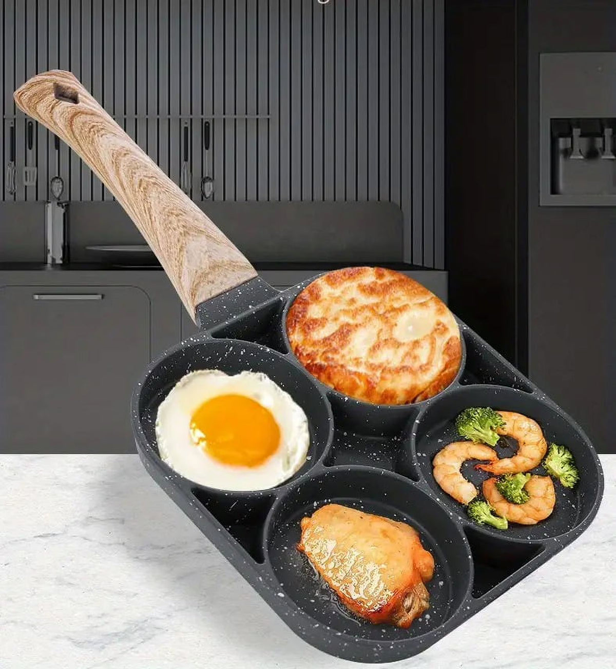 Non-Stick 4 Holes Frying Pan مقلاة 4 ثقوب مضادة للالتصاق