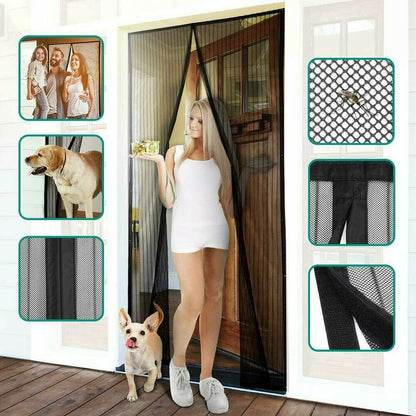 Mesh Screen Door Magnetic Anti Mosquito Curtain ستارة باب شبكية مغناطيسية ضد البعوض