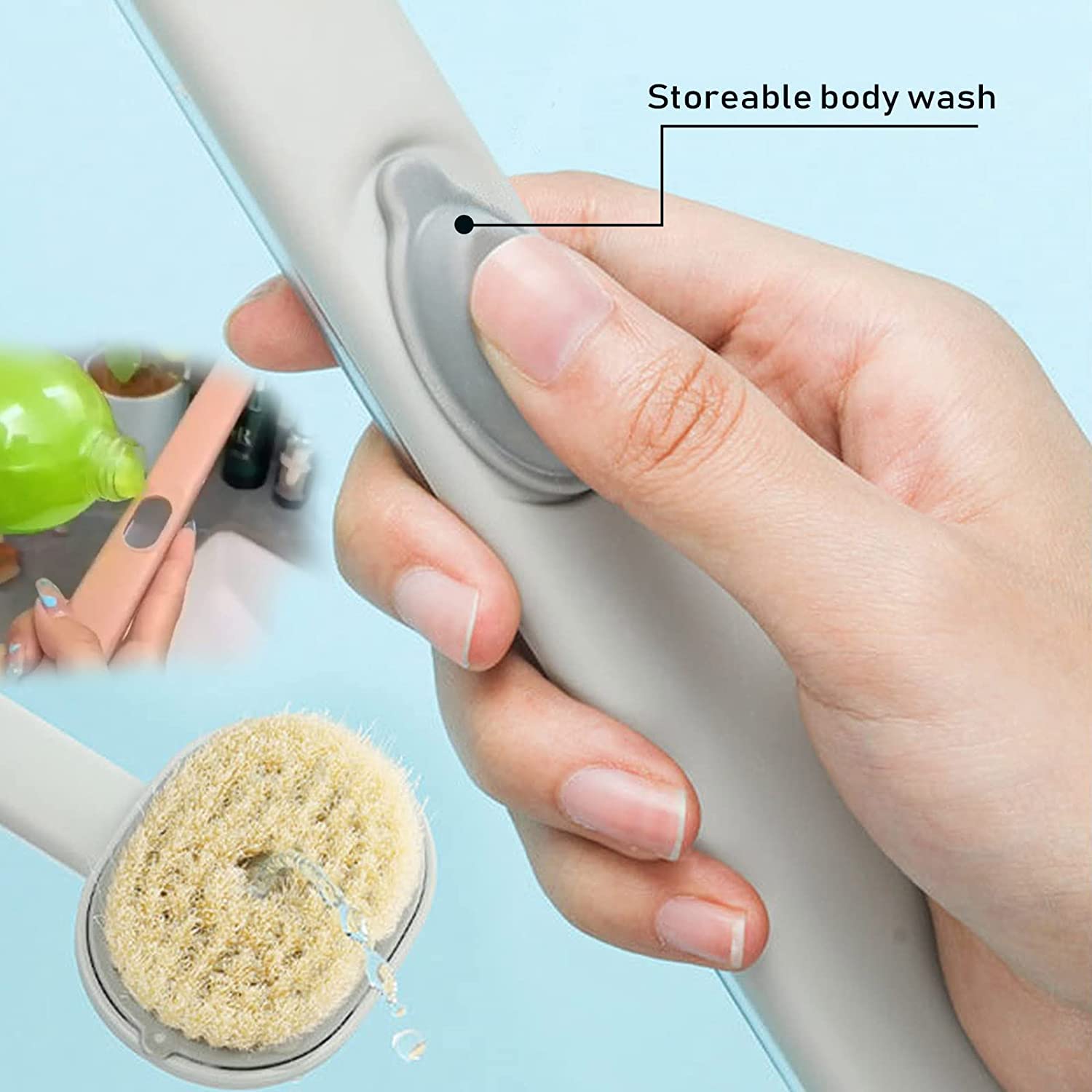 Long Handle Soap Dispenser Brush