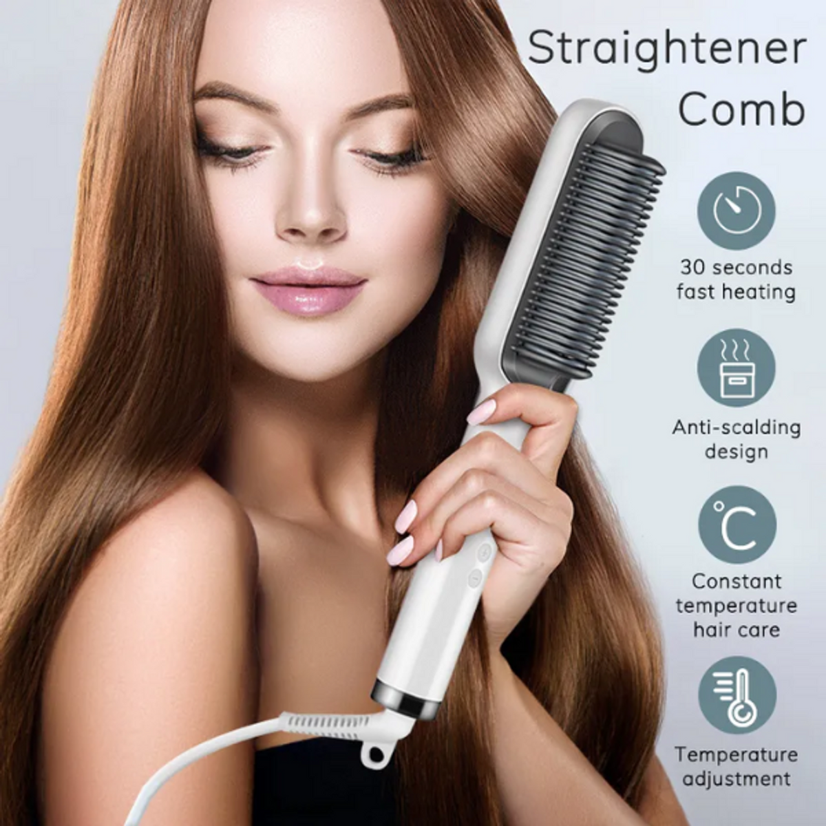 HEATED STRAIGHTENING BRUSH | 2025 New Version فرشاة فرد الشعر الحرارية إصدار 2025
