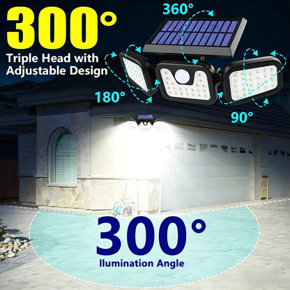 Triple-Head Solar Power Security Light كشاف أمني بالطاقة الشمسية ثلاثي الرؤوس