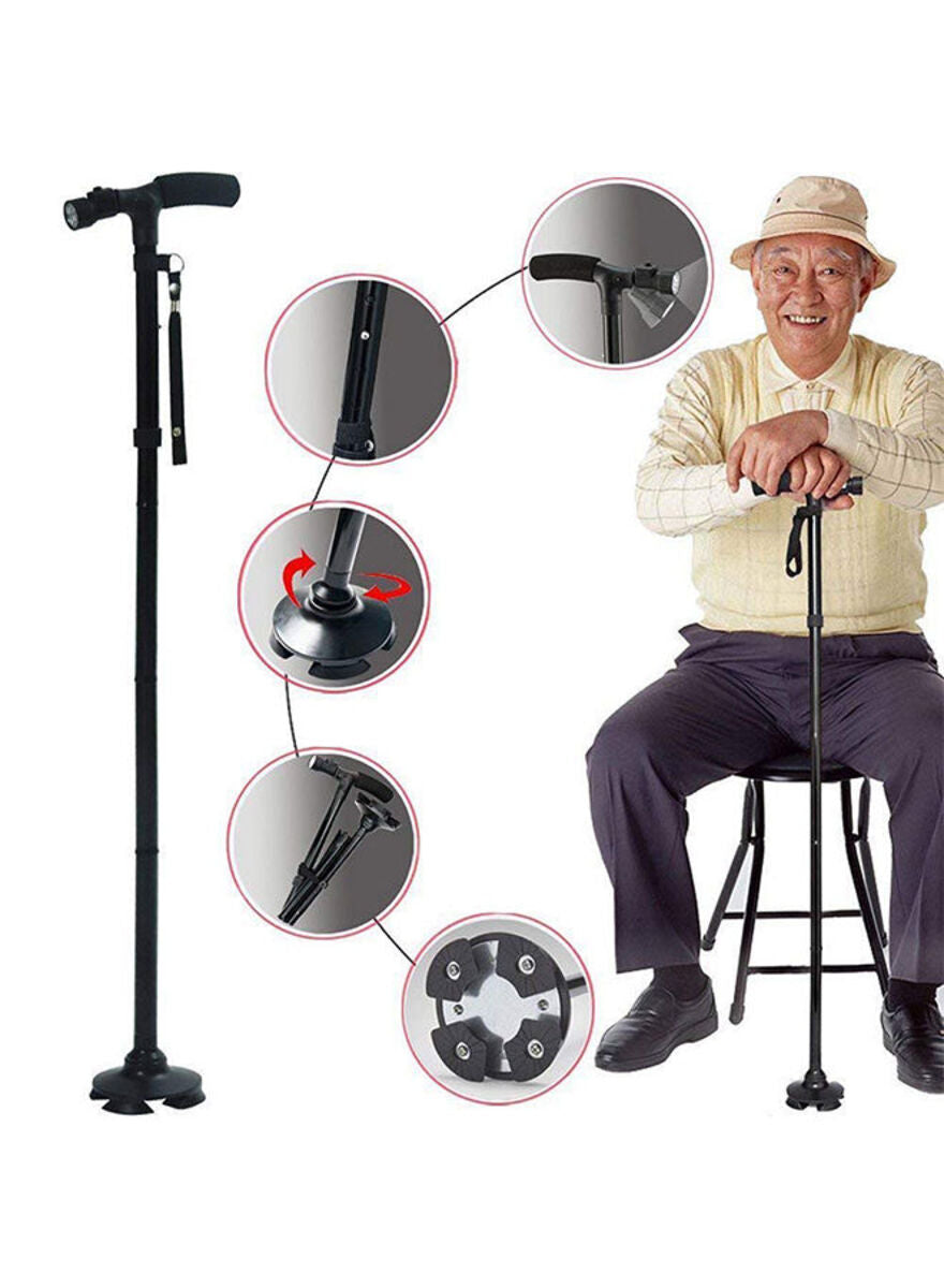 Adjustable Foldable Ultimate Magic Cane with LED Light عصا سحرية قابلة للطي مع إضاءة LED
