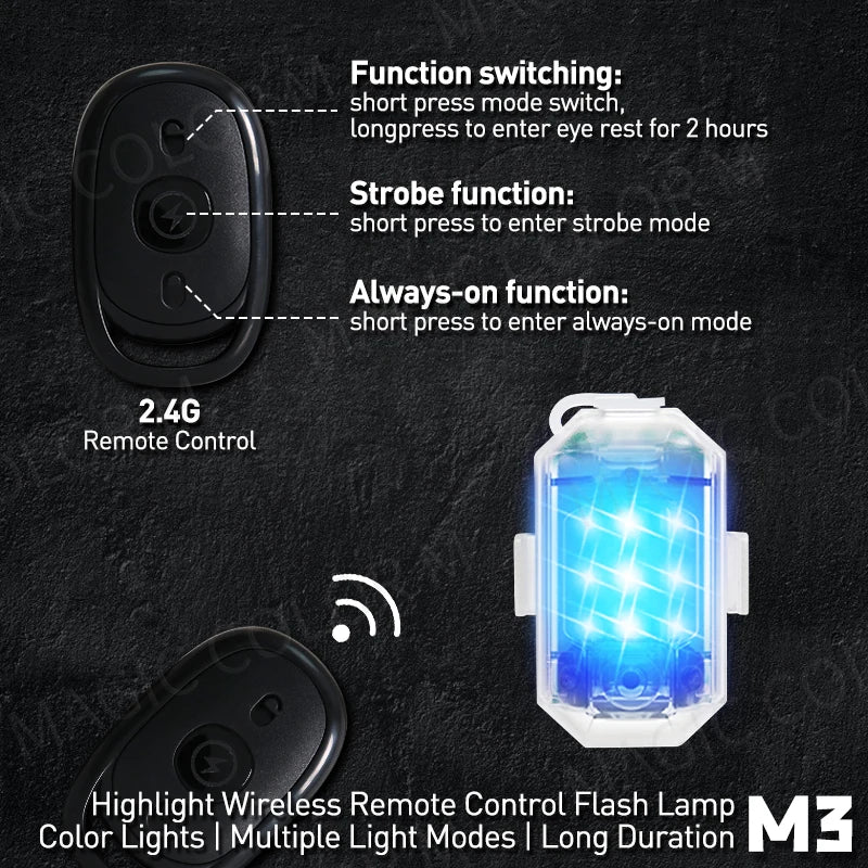 Wireless Led Strobe Lights Box of 2 with Remote