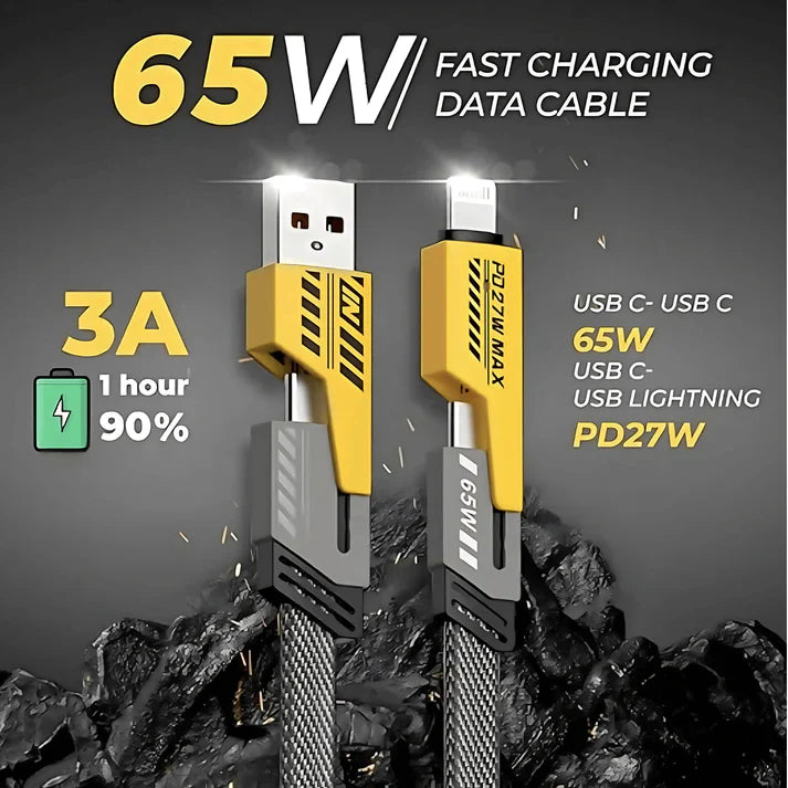 4-in-1 Fast Charging Multi-Device Cable كابل شحن سريع 4 في 1