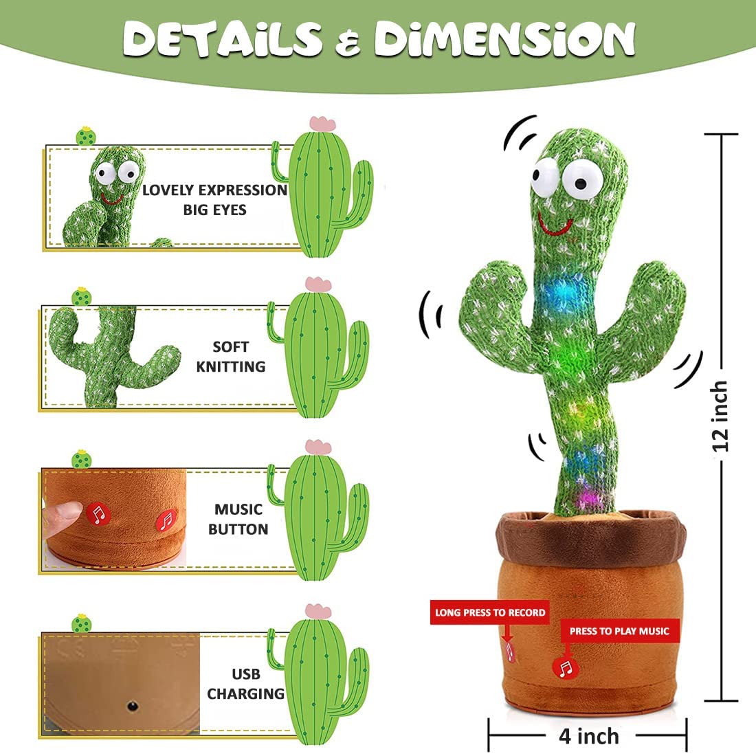 Interactive Speaking Cactus Toy