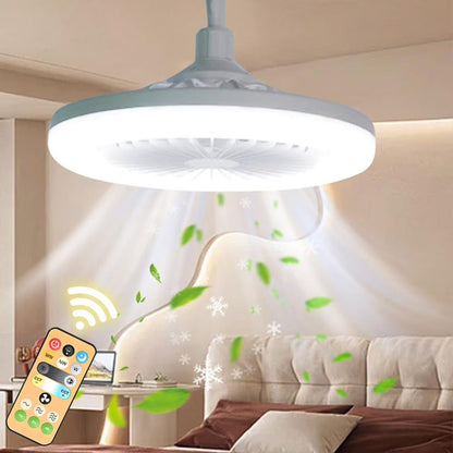 Socket Lamp Fan Light Cooler With Remote Control مروحة مع إضاءة