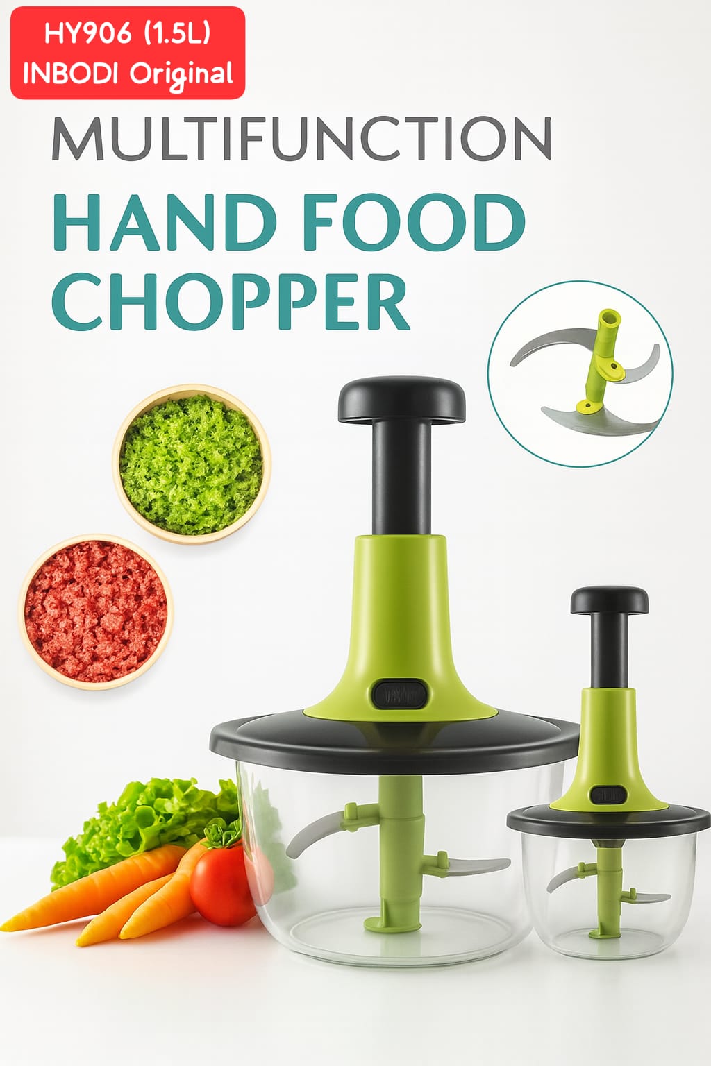 Manual Press Vegetable Aluminum Chopper