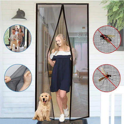 Mesh Screen Door Magnetic Anti Mosquito Curtain ستارة باب شبكية مغناطيسية ضد البعوض