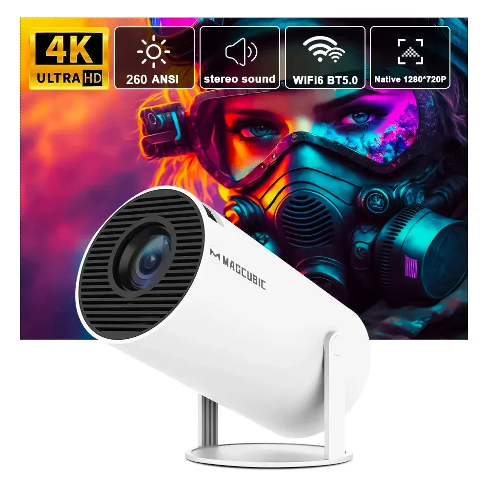 4K Ultra-Portable Cinema Smart Projector HD Spotlight WIFI جهاز عرض سينما ذكي 4K فائق الحمل