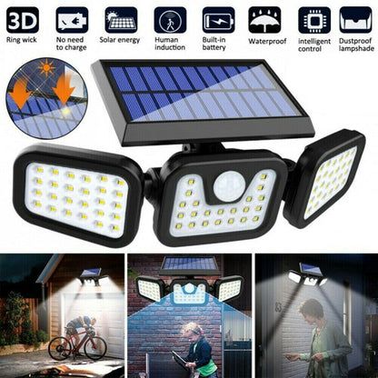 Triple-Head Solar Power Security Light كشاف أمني بالطاقة الشمسية ثلاثي الرؤوس