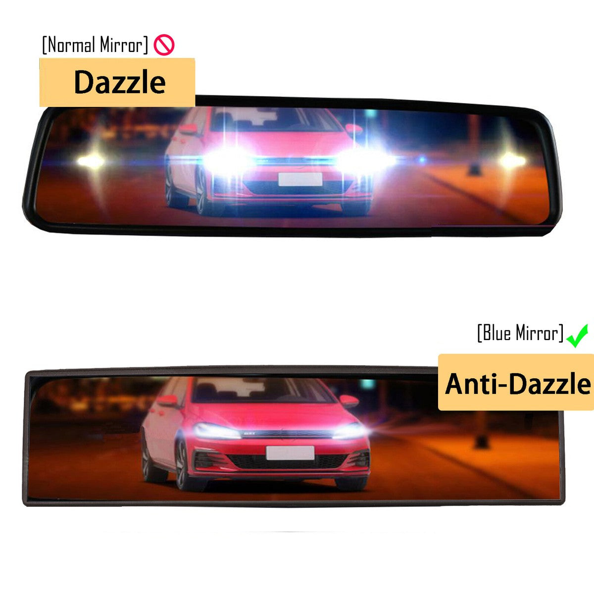 12" Panoramic Clip-On Rearview Mirror, Wide Angle مرآة خلفية بانورامية 12 بوصة زاوية عريضة