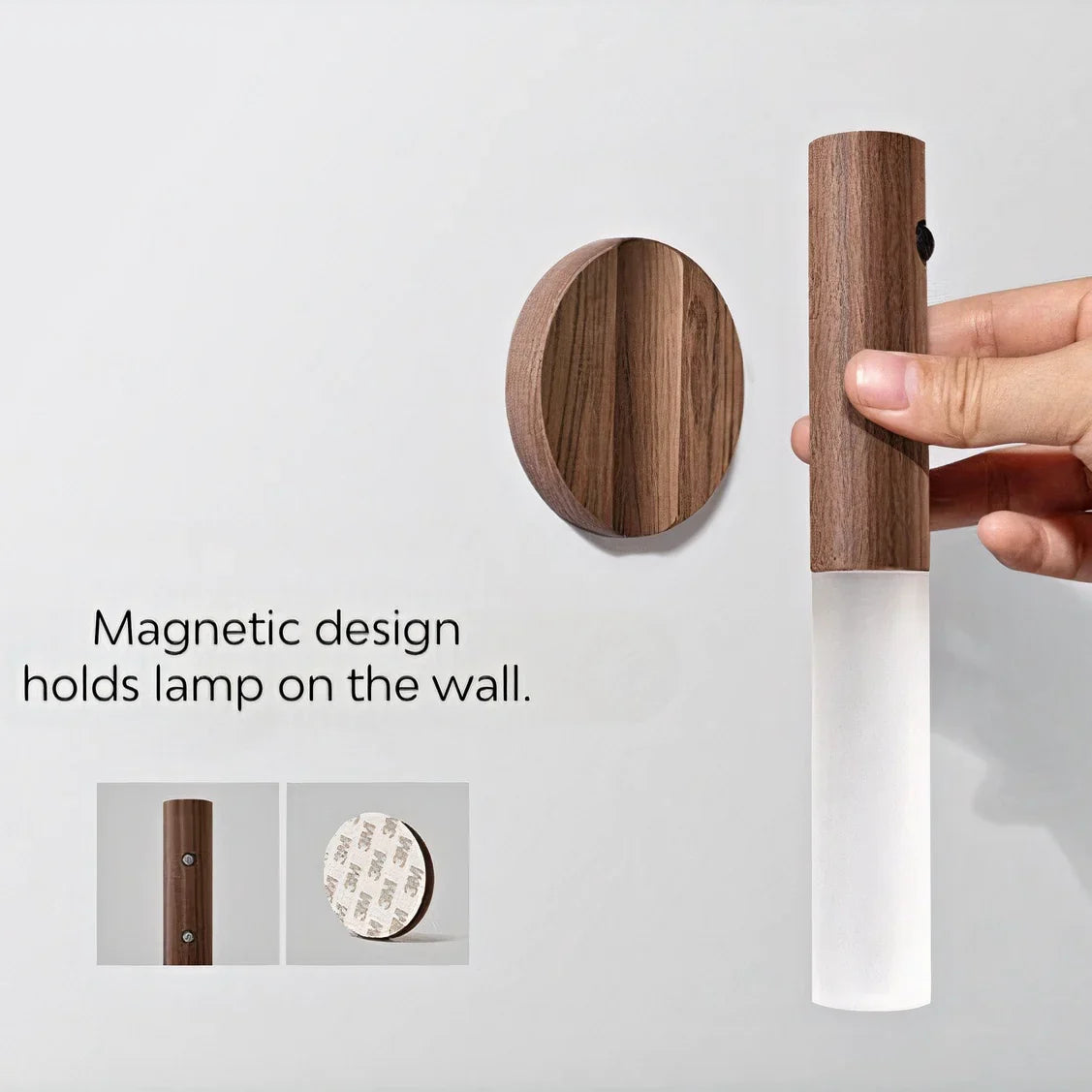 Wooden LED Motion Sensing Wall Lamp